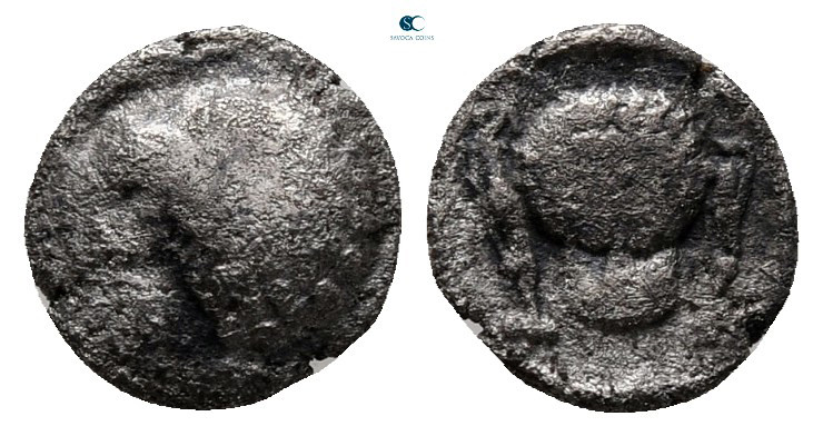 Satraps of Caria. Hekatomnos 392-377 BC. 
Hemiobol AR

8 mm, 0,46 g



fi...