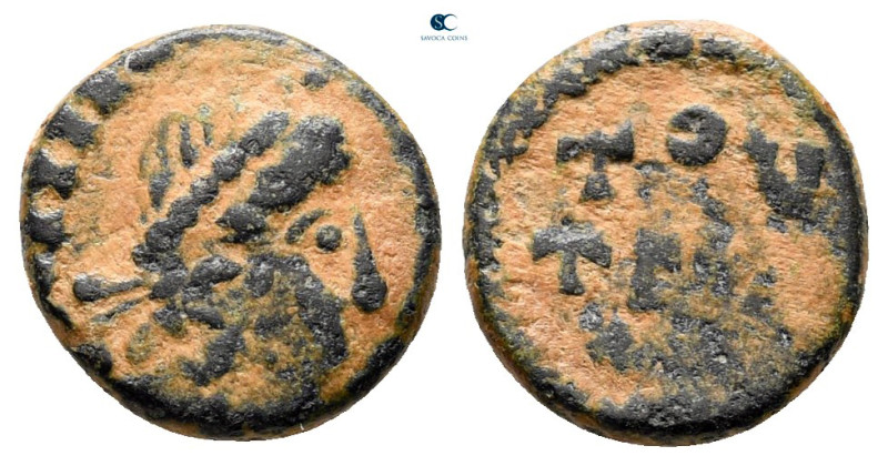 Theodosius I AD 379-395. Contemporary barbaric imitation
Follis Æ

11 mm, 0,9...