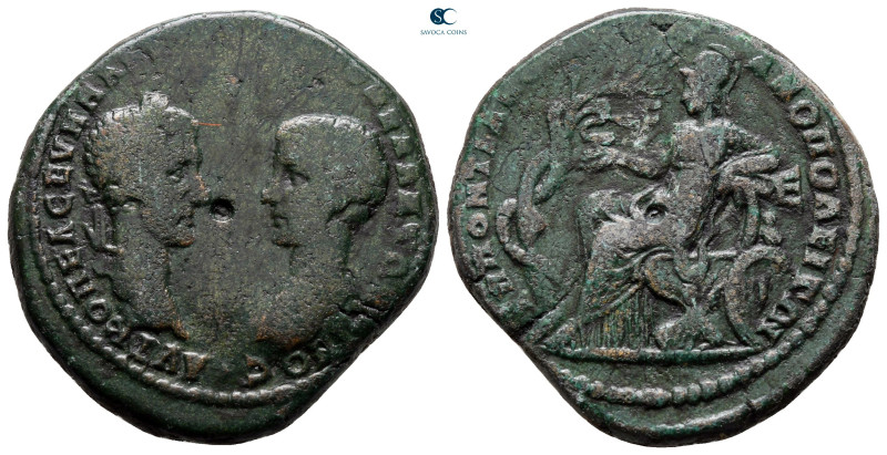 Moesia Inferior. Marcianopolis. Macrinus and Diadumenian AD 217-218. 
Bronze Æ...