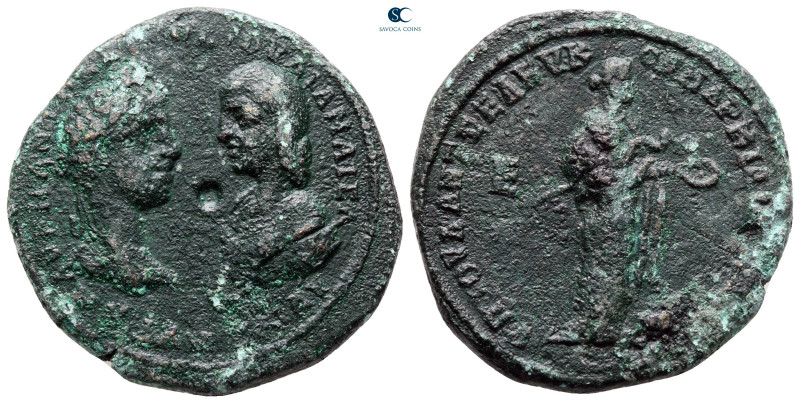 Moesia Inferior. Marcianopolis. Elagabalus, with Julia Maesa AD 218-222. 
Bronz...