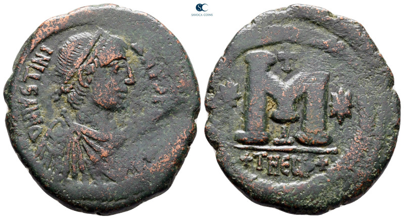 Justinian I AD 527-565. Theoupolis (Antioch)
Follis or 40 Nummi Æ

32 mm, 13,...