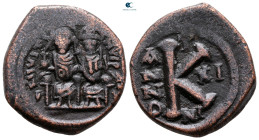 Justin II and Sophia AD 565-578. Nikomedia. Half Follis or 20 Nummi Æ
