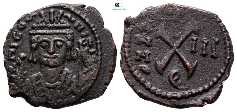 Tiberius II Constantine AD 578-582. Theoupolis (Antioch)
Decanummium Æ

20 mm...