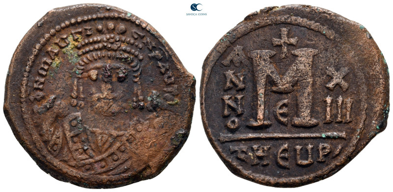 Maurice Tiberius AD 582-602. Theoupolis (Antioch)
Follis or 40 Nummi Æ

29 mm...