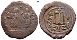 Phocas, with Leontia AD 602-610. Cyzicus. Follis or 40 Nummi Æ