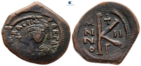 Heraclius AD 610-641. Constantinople. Half Follis or 20 Nummi Æ