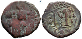 Heraclius with Heraclius Constantine AD 610-641. Constantinople. Follis or 40 Nummi Æ