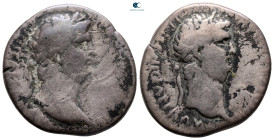 Seleucis and Pieria. Antioch. Nero with Divus Claudius AD 54-68. Tetradrachm AR