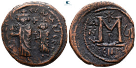 Heraclius with Heraclius Constantine AD 610-641. Seleucia Isauriae. Follis or 40 Nummi Æ