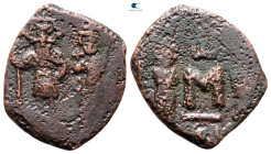 Heraclius with Heraclius Constantine AD 610-641. Syracuse. Follis or 40 Nummi Æ