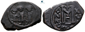 Heraclius, with Martina and Heraclius Constantine AD 610-641. Cyprus. Follis or 40 Nummi Æ