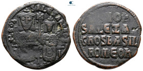 Leo VI with Alexander AD 886-912. Constantinople. Follis Æ