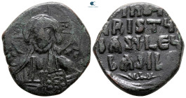 Attributed to Basil II and Constantine VIII AD 976-1028. Constantinople. Anonymous Follis Æ