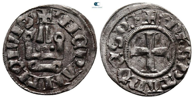 Crusaders. Philippe de Taranto AD 1307-1313. 
Denier Tournois BI

18 mm, 0,78...