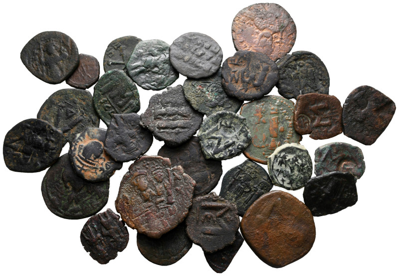 Lot of 31 byzantine bronze coins (with collectors tickets) / SOLD AS SEEN, NO RE...