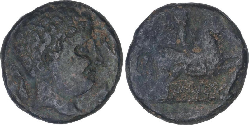 As Uncial. 220-200 a.C. ILTIRTA (LLEIDA). Anv.: Cabeza masculina a derecha, rode...