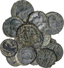 Lote 17 monedas Medio Centenional (12) y Centenional (5). Acuñadas el 351-354 d.C. CONSTANCIO GALO. Rev.: Casi todas FEL. TEMP. REPARATIO. Soldado a i...