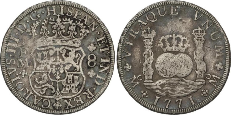 8 Reales. 1771. MÉXICO. F.M. 26,54 grs. Columnario. AC-1103. MBC-.