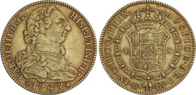 4 Escudos. 1787. MADRID. D.V. 13,43 grs. Bonito color. AC-1793. EBC-.