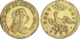 3 Ducados (Oncia). 1736. PALERMO. SICILIA. 4,37 grs. AU. Emisión anterior a su coronación. Vti-71. EBC.