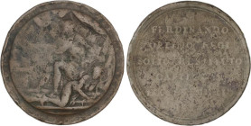 Medalla Restitución. 1814. MÉXICO. CABILDO. Anv.: FERDINANDO / OPTIMO REGI / SOLIO RESTITUTO / CAPITULUM / ECCLES • MEXIC • / 1814 •. Rev.: (SUBACTA P...