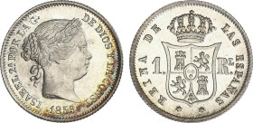 1 Real. 1859. MADRID. 1,31 grs. Ligera pátina y Brillo original. AC-308. SC.
