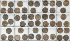Lote 50 monedas 2 Céntimos. 1912 (*12). P.C.-V. Algunas color original. A EXAMINAR. EBC- a SC.