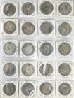 Lote 40 monedas 5 Pesetas. 1870 a 1898. GOBIERNO PROVISIONAL a ALFONSO XIII. Muchas diferentes. Algunas estrellas visibles. Contiene falsas de época e...