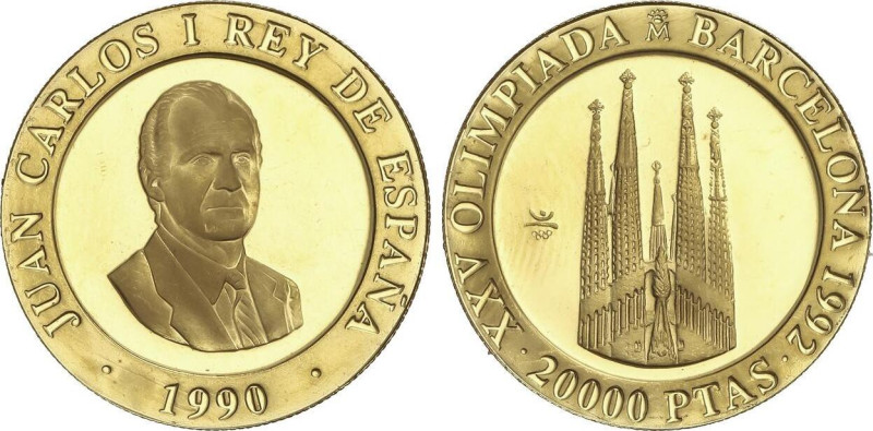 20.000 Pesetas. 1990. 6,76 grs. AU. Serie I. Sagrada Familia. PROOF.