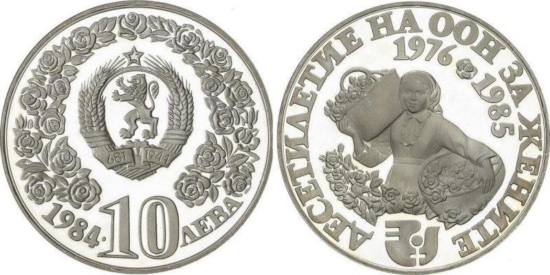 10 Leva. 1984. 23,5 grs. AR. Decenio internacional de la mujer. Tirada máxima: 5...