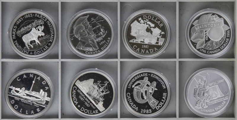 Lote 23 monedas 1 Dollar. 1971 a 1997. AR. Años diferentes. En presentaciones y ...