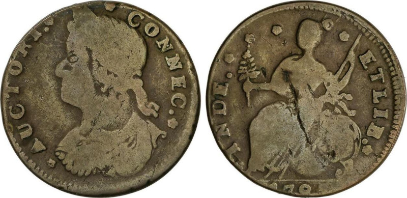 Connecticut Cooper. 1787. ÉPOCA POST COLONIAL. AE. Busto drapeado a izquierda. B...