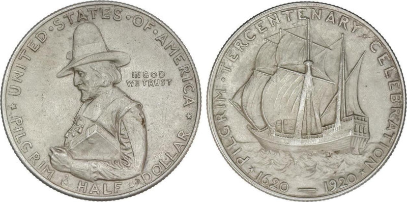 1/2 Dollar. 1920. 12,43 grs. AR. 300 aniversario Pilgrim. KM-147.1. EBC.