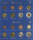 Lote 96 monedas 1 Céntimo a 2 Euros. 1999 a 2002. VARIOS PAISES DE EUROPA. AE, Bimetalica, Latón. En álbum presentación Filabo. A EXAMINAR. SC.