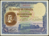 500 Pesetas. 7 Enero 1935. Hernán Cortés. Ed-365. MBC+.
