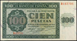 100 Pesetas. 21 Noviembre 1936. Catedral de Burgos. Serie B. Ed-421a. EBC.