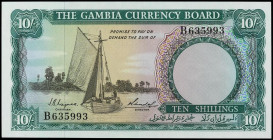 10 Shillings. (1965-70). GAMBIA. Trabajadores en campo. Pick-1a. SC.