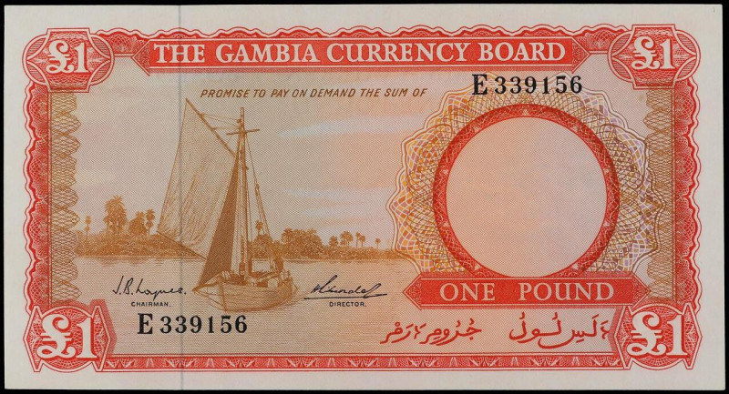 1 Pound. (1965-70). GAMBIA. Trabajadores descargando sacos. Pick-2a. SC.