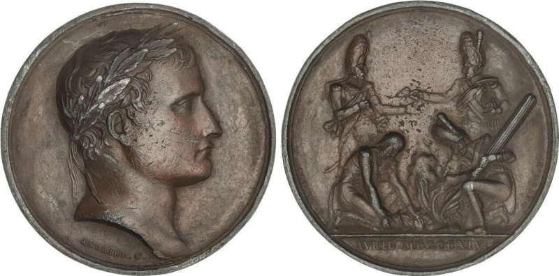 Abdicación Napoleón Bonaparte. Avril MDCCCXIV (1814). FRANCIA. Anv.: Busto de Na...