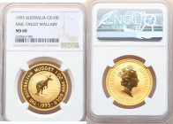 Elizabeth II gold "Nail-Tailed Wallaby" 100 Dollars 1993 MS68 NGC, KM393. 

HID09801242017

© 2022 Heritage Auctions | All Rights Reserved