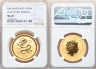 Elizabeth II gold "Year of the Dragon" 100 Dollars 2000 MS70 NGC, KM528. Lunar series. 

HID09801242017

© 2022 Heritage Auctions | All Rights Reserve...