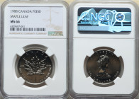 Elizabeth II platinum "Maple Leaf" 50 Dollars 1988 MS66 NGC, KM167. 

HID09801242017

© 2022 Heritage Auctions | All Rights Reserved