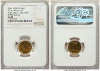 Elizabeth II Pair of Certified bi-metallic gold & silver "Maple Leaf - 25th Anniversary" Assorted Dollars 2004 NGC, 1) 5 Dollars, MS70 2) 1 Dollar, MS...