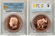 British Colony. Edward VIII copper Proof Fantasy Issue Crown (Medal) 1936-Dated (1984) PR67 Red Cameo PCGS, KM-X2, Giordano-FM33. Mintage: 1,000. Rich...