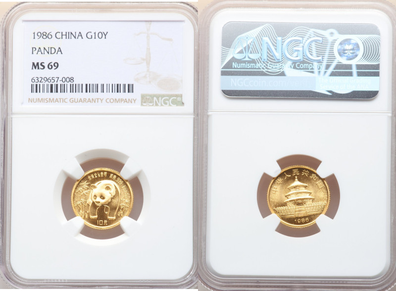 People's Republic gold Panda 10 Yuan (1/10 oz) 1986 MS69 NGC, KM132, PAN-33A. 

...