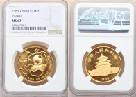 People's Republic gold Panda 100 Yuan (1 oz) 1985 MS67 NGC, KM118, PAN-22A. 

HID09801242017

© 2022 Heritage Auctions | All Rights Reserved