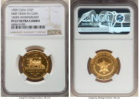 Republic gold Proof "First Train in Cuba - 150th Anniversary" 50 Pesos 1989 PR67 Ultra Cameo NGC, Havana mint, KM314. Railroads of the World series. 
...