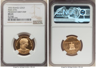Republic gold "President Mint Visit" Medal 1955 MS65 NGC, Paris mint, Maz-2776. 8.56gm. Struck to commemorate the visit of French President René Coty ...