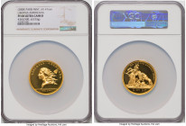 Republic gold Proof Restrike "Libertas Americana" Medal 2000-Dated PR68 Ultra Cameo NGC, Paris mint, KM-Unl. 47mm. 63.93gm. Mintage: 500. Celebrating ...
