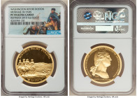 Republic gold Proof Restrike "Washington before Boston" Medal (1 oz) 2015-Dated PR70 Ultra Cameo NGC, Paris mint, KM-Unl. Mintage: 1,790. Accompanied ...